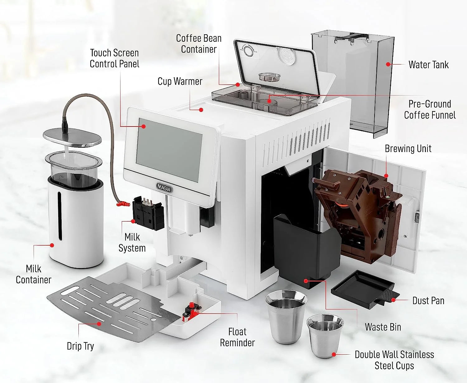 Espresso Machine with Grinder and Milk Frother Z69130