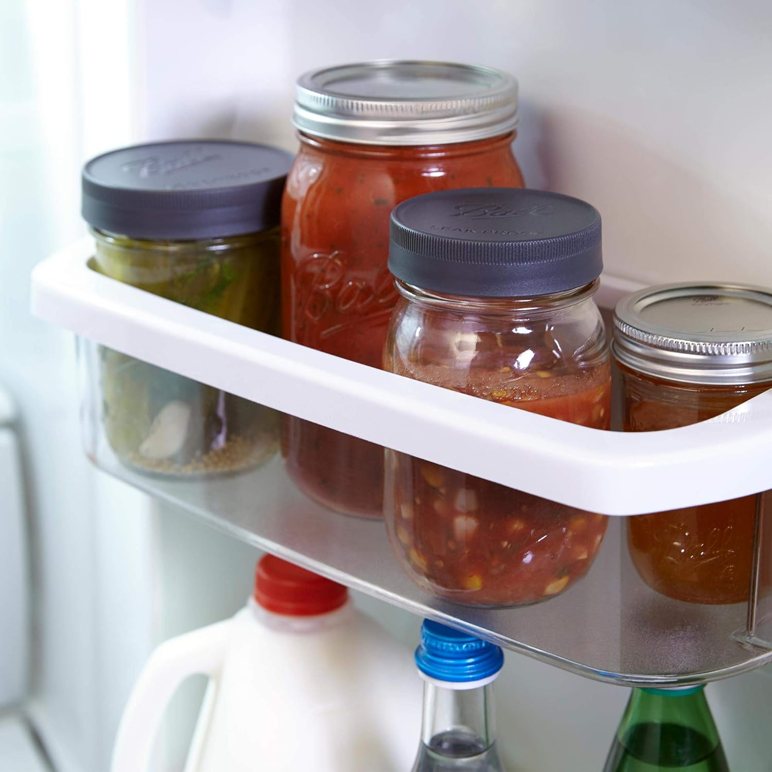 Black Plastic Leak-Proof Lids for Canning Jars, 6-Pack E6789