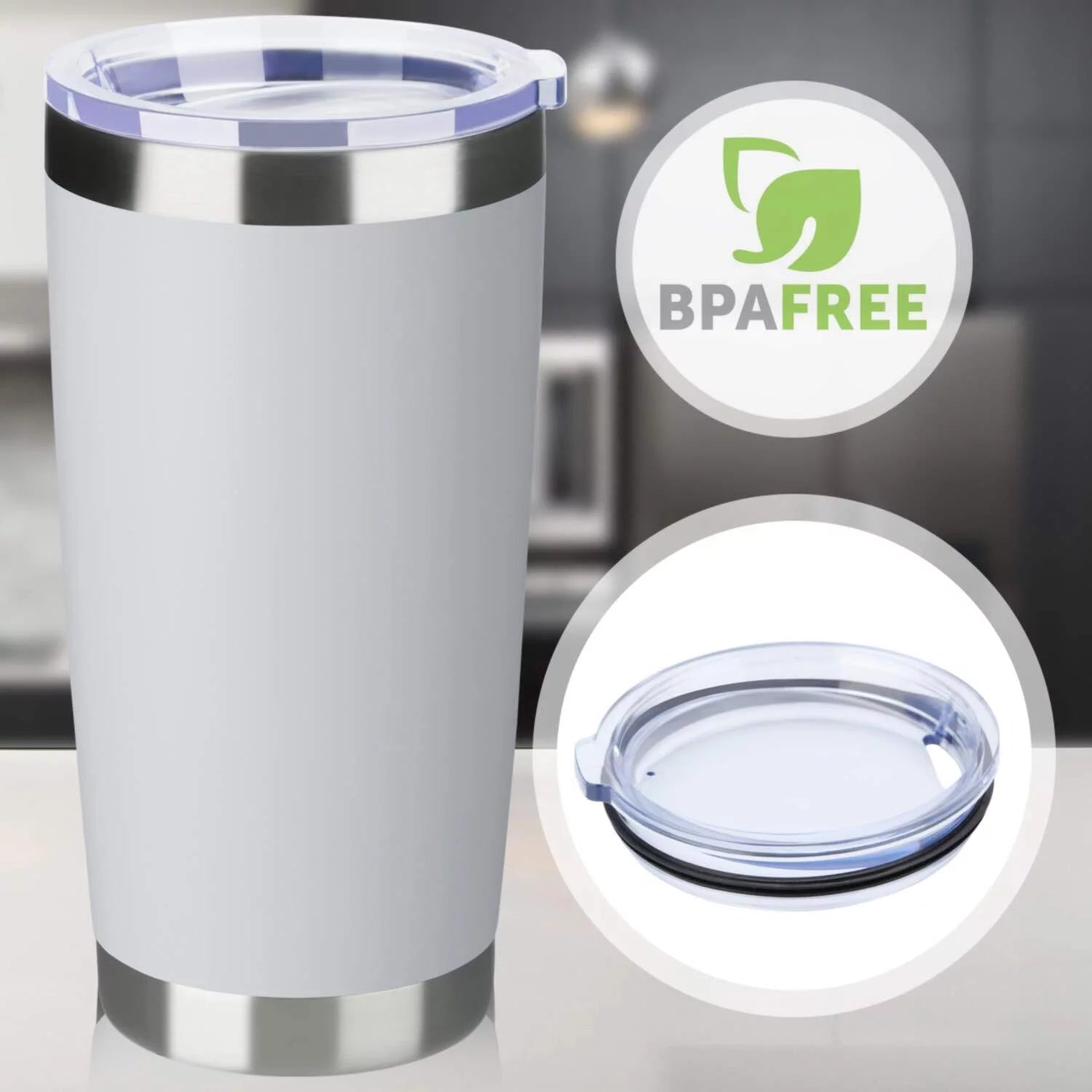 20oz Double Wall Vacuum Insulated Tumbler 8 Pack with Lid and Straw F969