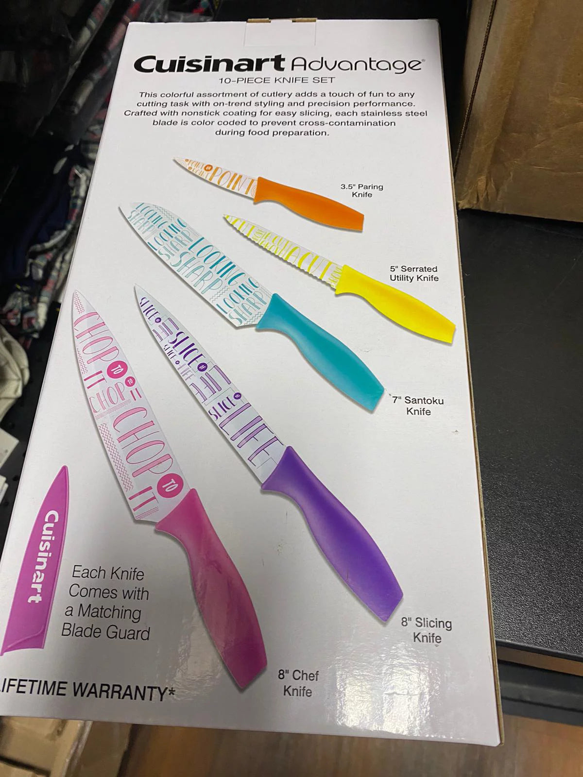 10-Pc. Printed Words Knife Set B1063