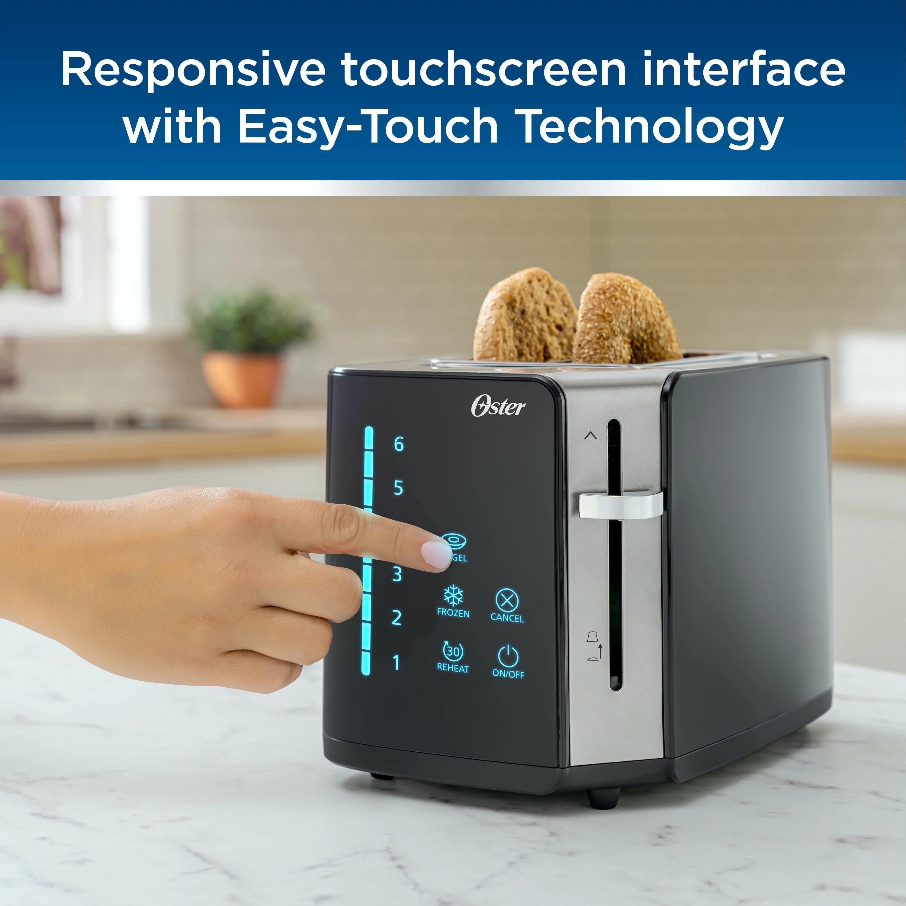 2-Slice Touchscreen Toaster with Digital Countdown Timer, Stainless Steel E574