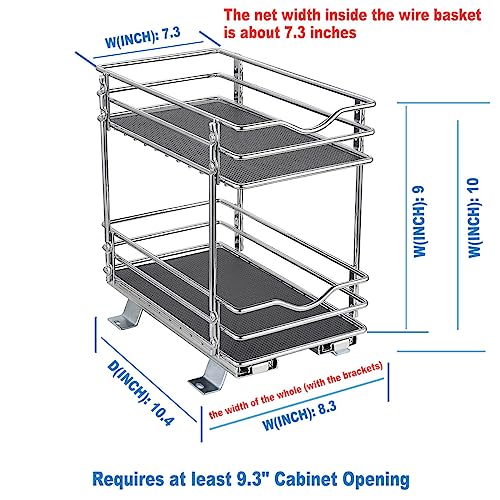 2 Tier Pull Out Spice Rack Organizer for Cabinet H271005