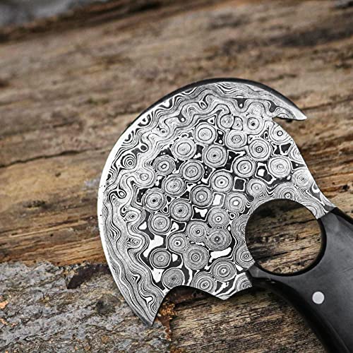 Ulu Knife with Damascus Steel Blade and Stabilized Handle T78085