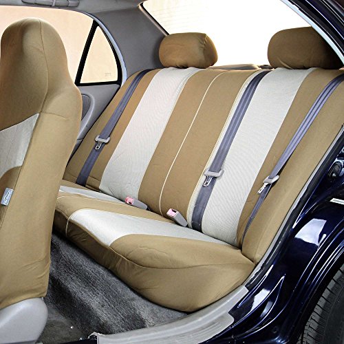 Car Seat Covers Full Set Beige Universal Fit for SUV Sedan X903499