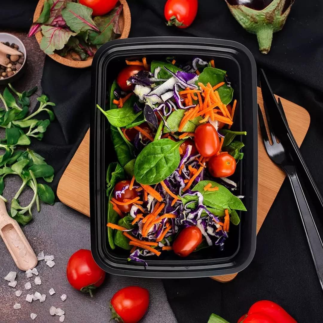 Meal Prep Containers with Lids 50-Pack, Reusable Plastic Food Storage, Microwave & Dishwasher Safe W546596