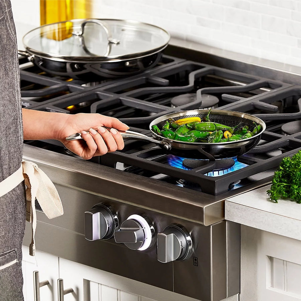 8 inch Skillet Fry Pan with Lid, Stainless Steel, Nonstick O583746