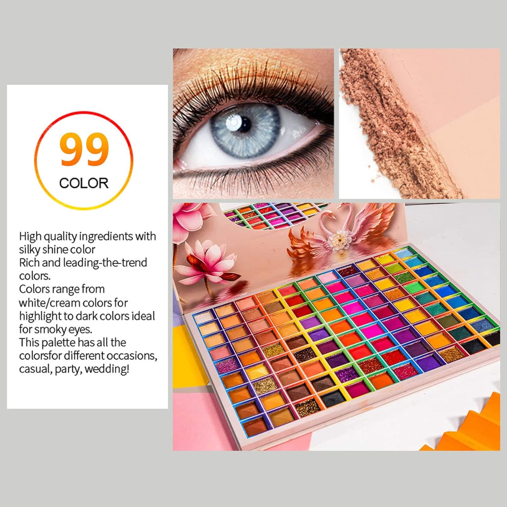 Matte Glitter Eyeshadow Palette, Waterproof, 99 Colors M463