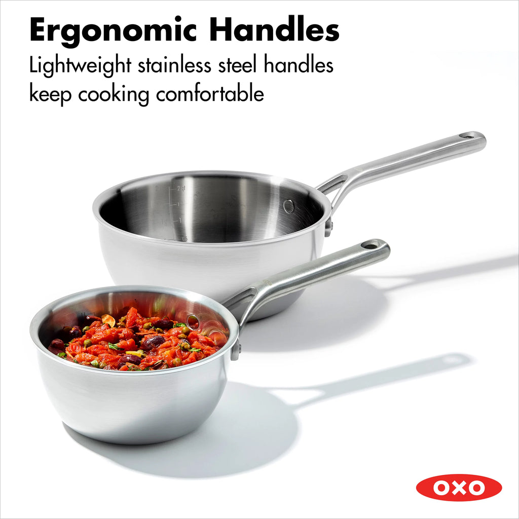 Stainless Steel Chef's Pan Set 1.5Qt & 3.75Qt P3315