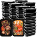 Meal Prep Containers With Lids 50 Set - Reusable Plastic Food Storage Containers Lunch Box To-go Container Disposable Bento Box - Microwavable, Freezer and Dishwasher Safe (24 oz)