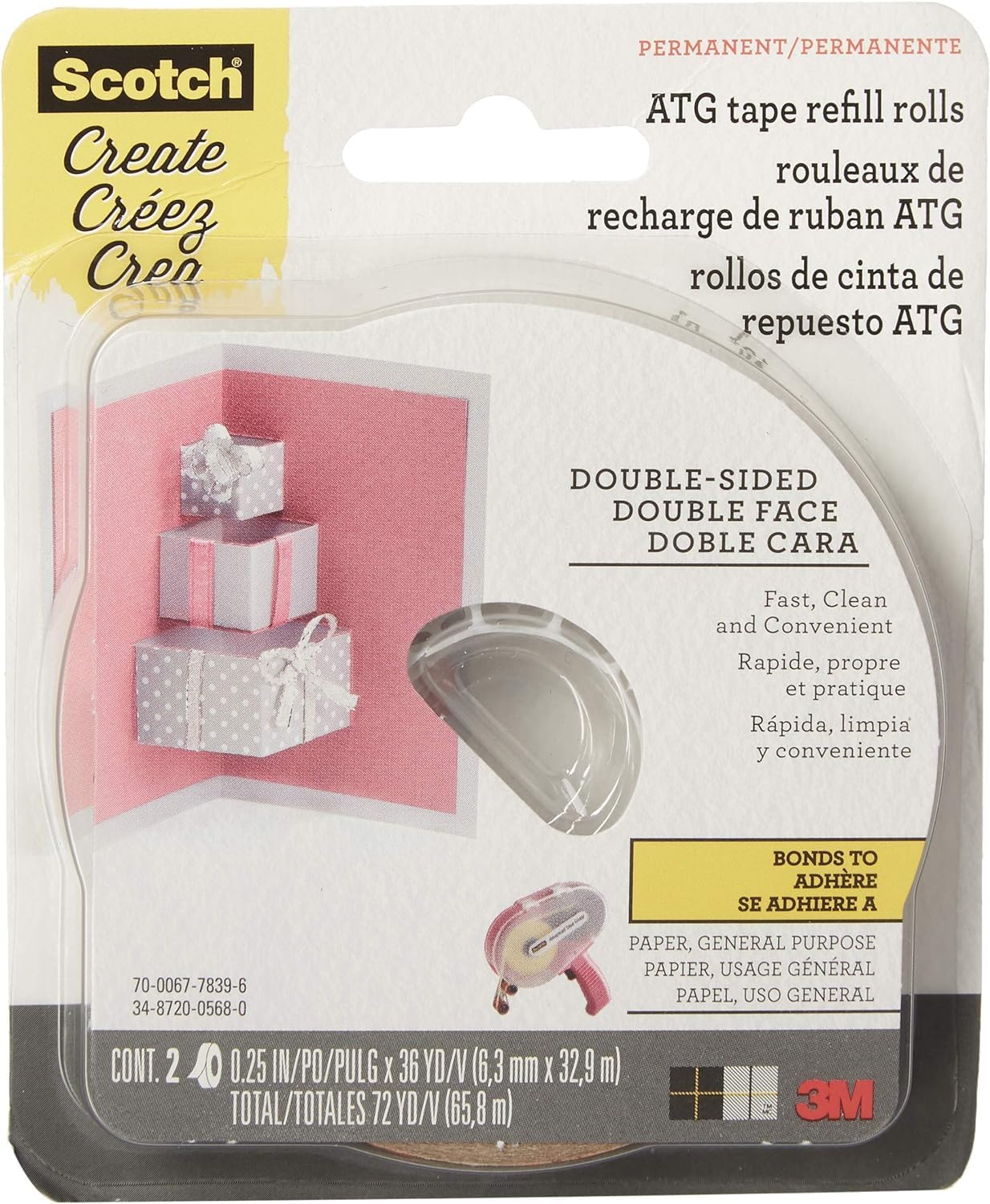 3M 085R Scotch Advanced Tape Glider General Purpose Refills 2/Pkg-.25X36yd Each44; For Use In 085
