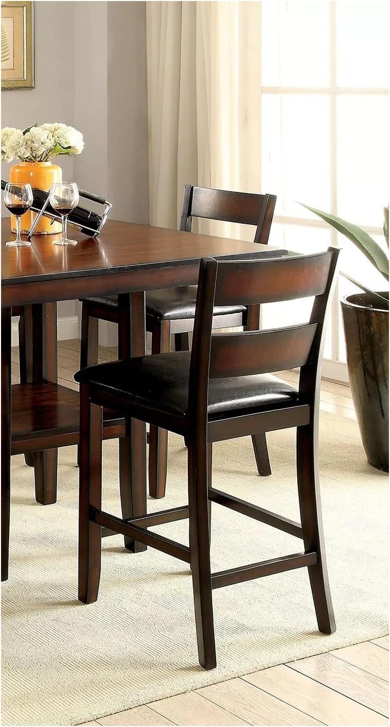 Brown Cherry Storage Dining Table 5pc Set with 4 High Chairs R98235