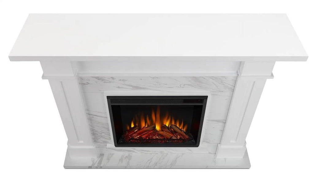 Electric Fireplace in White Marble K2234
