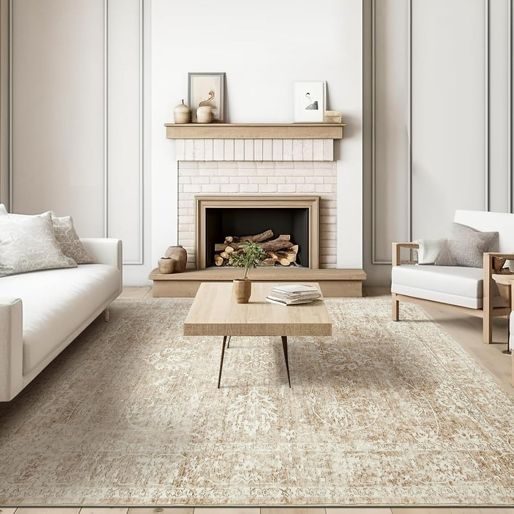 Floral 5x7 Area Rug for Living Room, Non Slip, Washable O678611