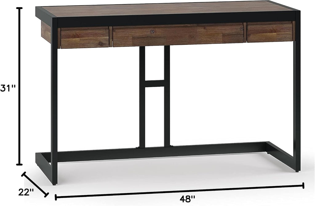 Solid Acacia Wood 48 Inch Small Desk in Rustic Brown N53092