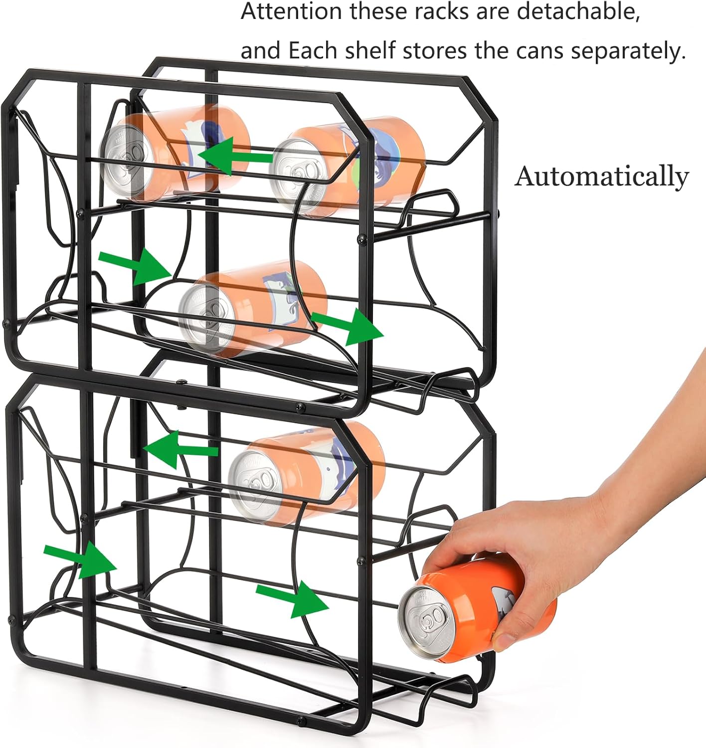 Can Rack Organizer, Stackable Can Storage Dispenser for Refrigerator, Kitchen, Pantry T2784
