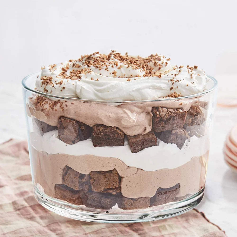 Large Trifle Bowl with Lid for Layered Desserts I5230