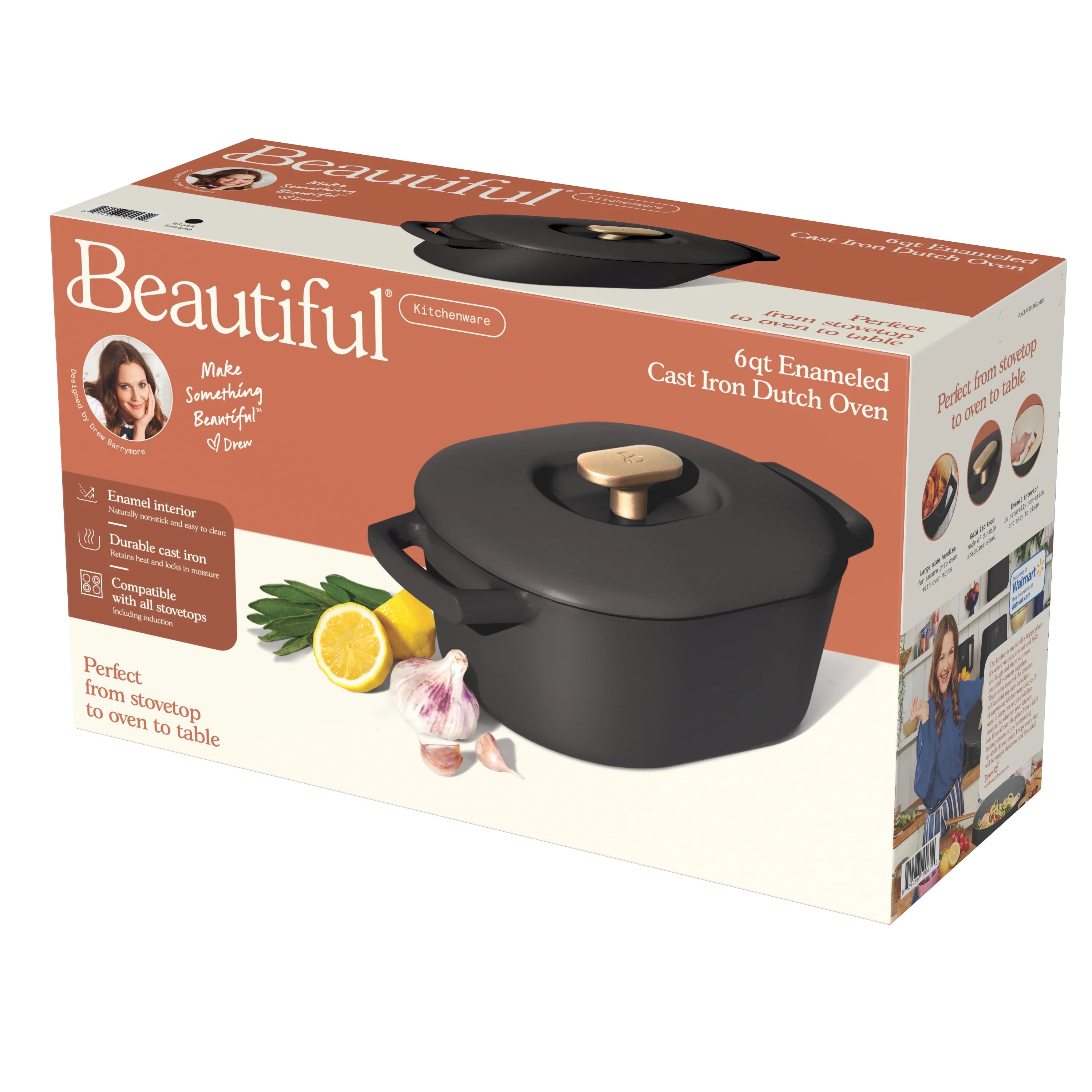 6 Quart Enamel Dutch Oven, Black Sesame Y718648