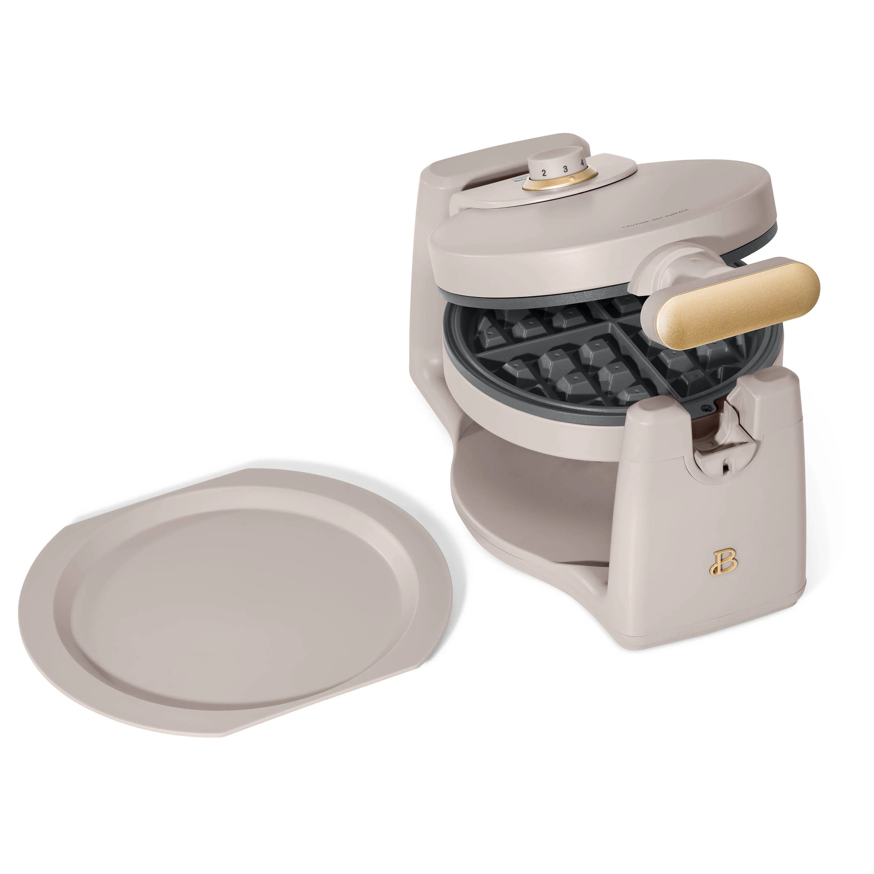Rotating Belgian Waffle Maker, Porcini Taupe S6208