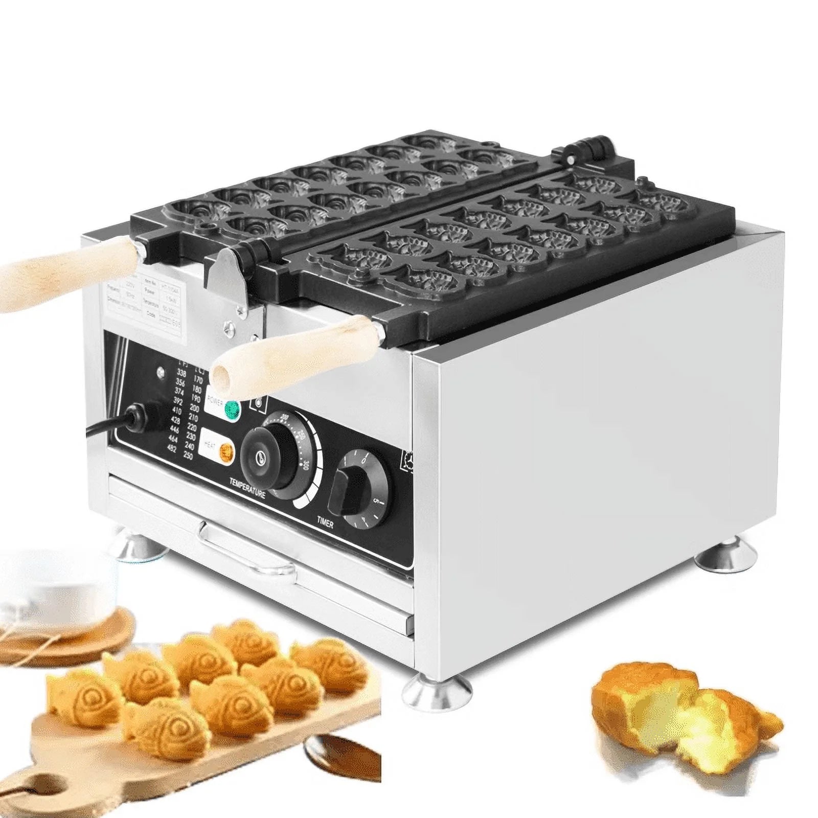 Fish Shape Waffle Maker with 14 Mini Pancake Molds M29296