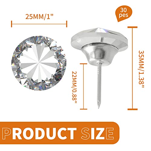 Crystal Upholstery Nails Tacks 1 Inch for Furniture Decoration L114415