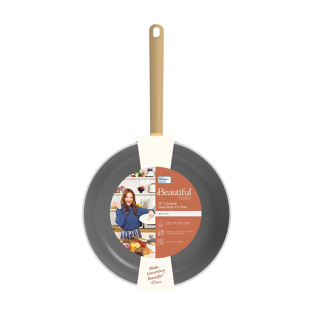 12 inch Ceramic Non-Stick Fry Pan, White R59376