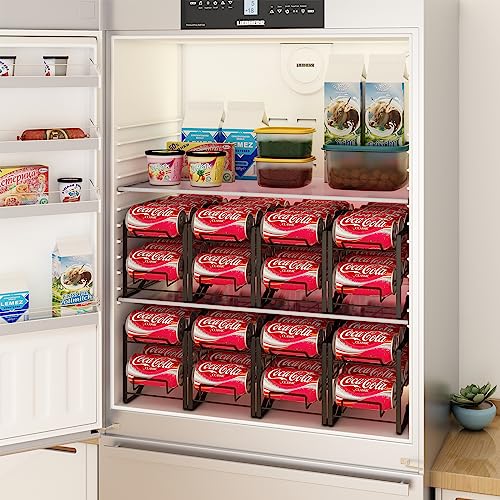 Stackable Soda Can Organizer Rack for Pantry, Refrigerator, Cabinet, 4 Pack Z22657