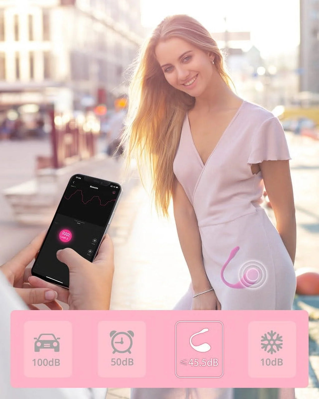 Wireless Bullet Vibrator for Women - Pink B8020
