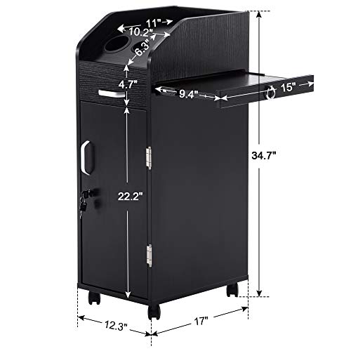 Beauty Salon Trolley Storage Cart with Lockable Rolling Wheels, Drawer M131238