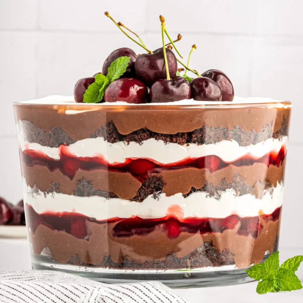 Large Trifle Bowl with Lid for Layered Desserts I5230