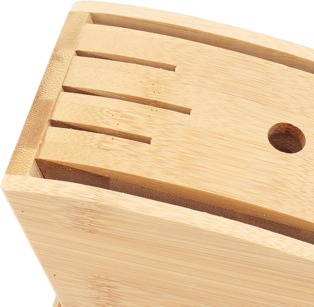 Wooden Knife Block with Non-Slip Felt Mat for Kitchen Countertop J65363
