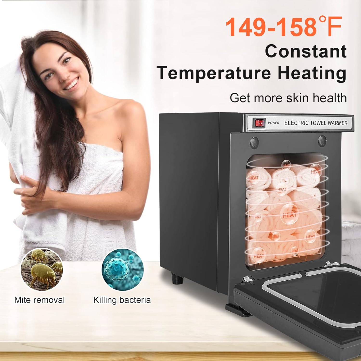 Mini Hot Towel Warmer 5L Heating Cabinet for Spa, Bathroom, Salon H763627