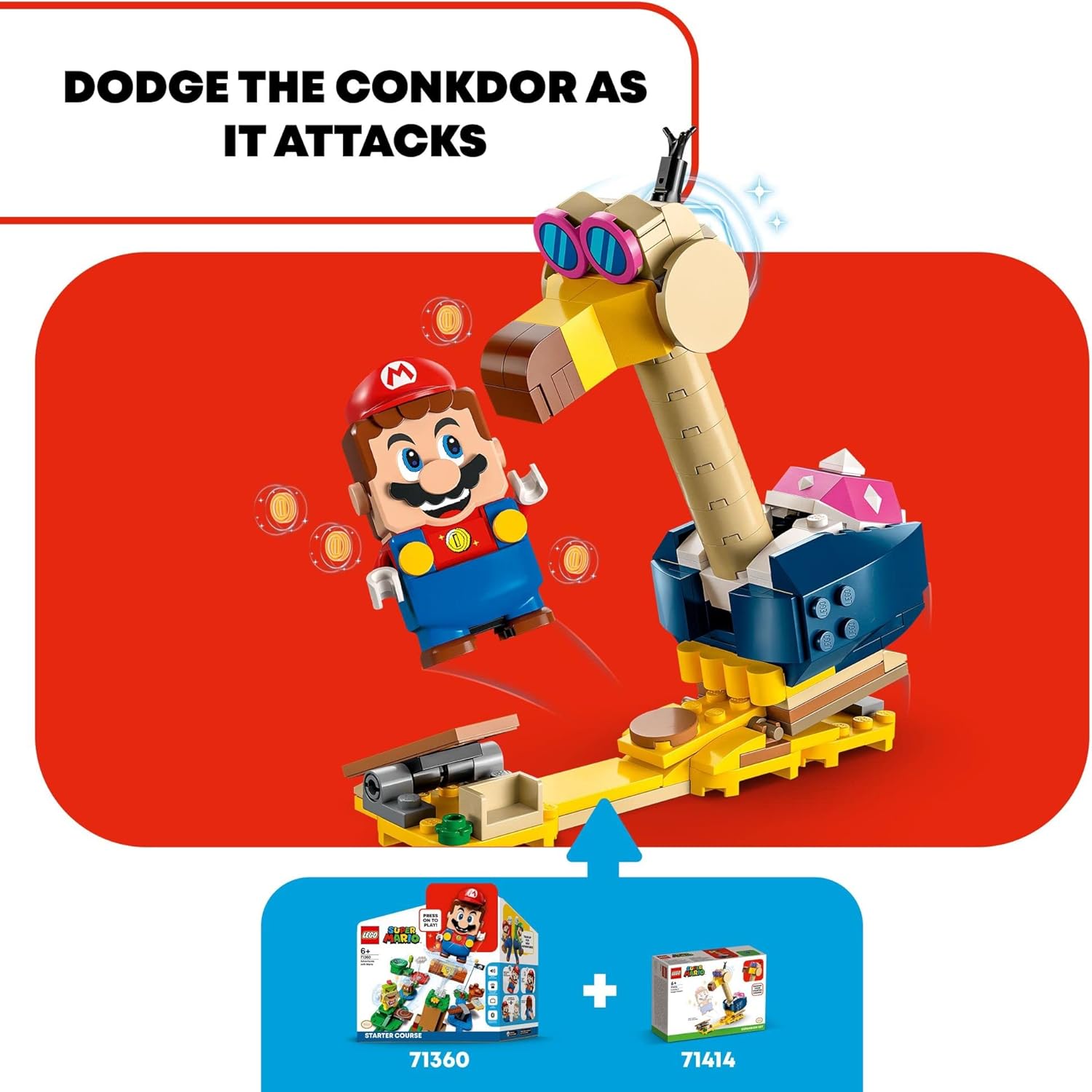 Super Mario Conkdor's Noggin Bopper Expansion Set, Buildable Toy for Kids 6 Plus Y397