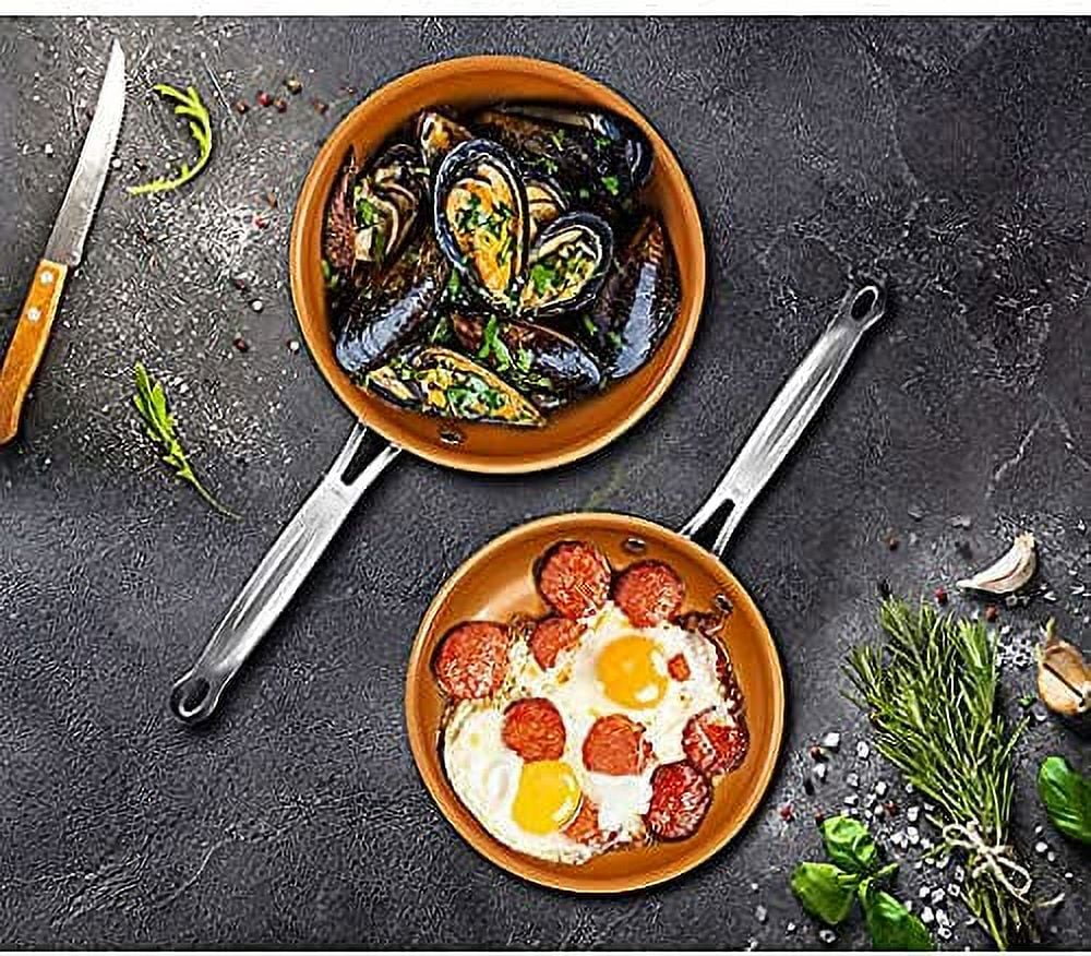 Nonstick Ceramic Frying Pan Set 8, 10 & 12 Inch, 3 Pcs E167786