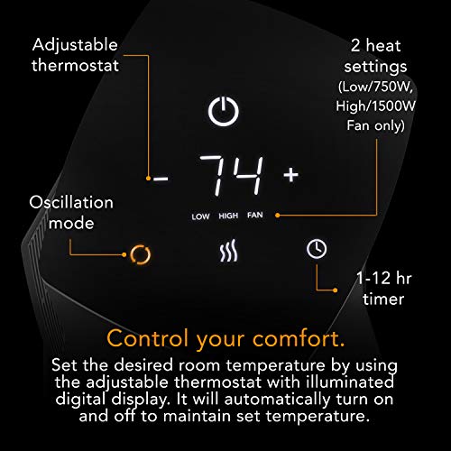 Whole Room Space Heater with 3 Heat Settings and Adjustable Thermostat B918