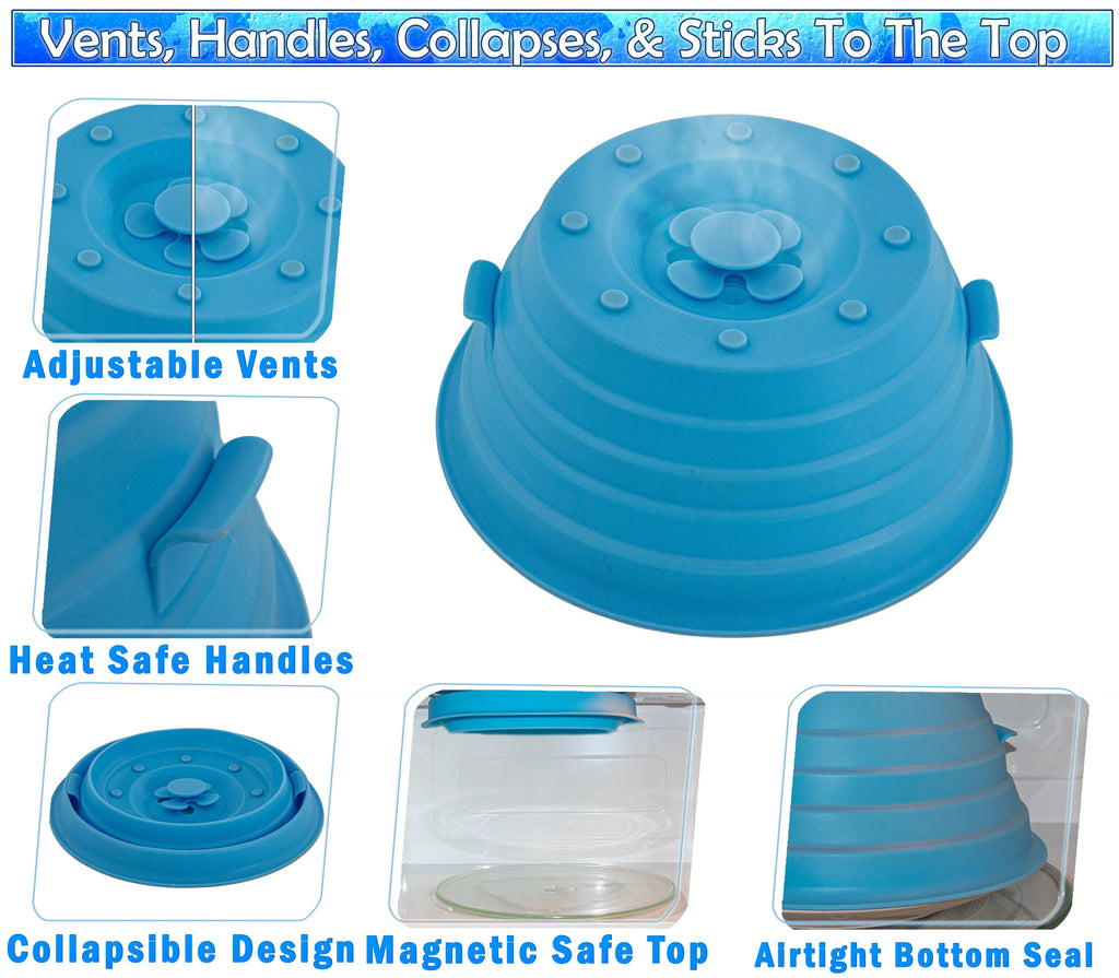 Magnetic Silicone Microwave Cover Lid, Collapsible & Splatter-Proof K86970