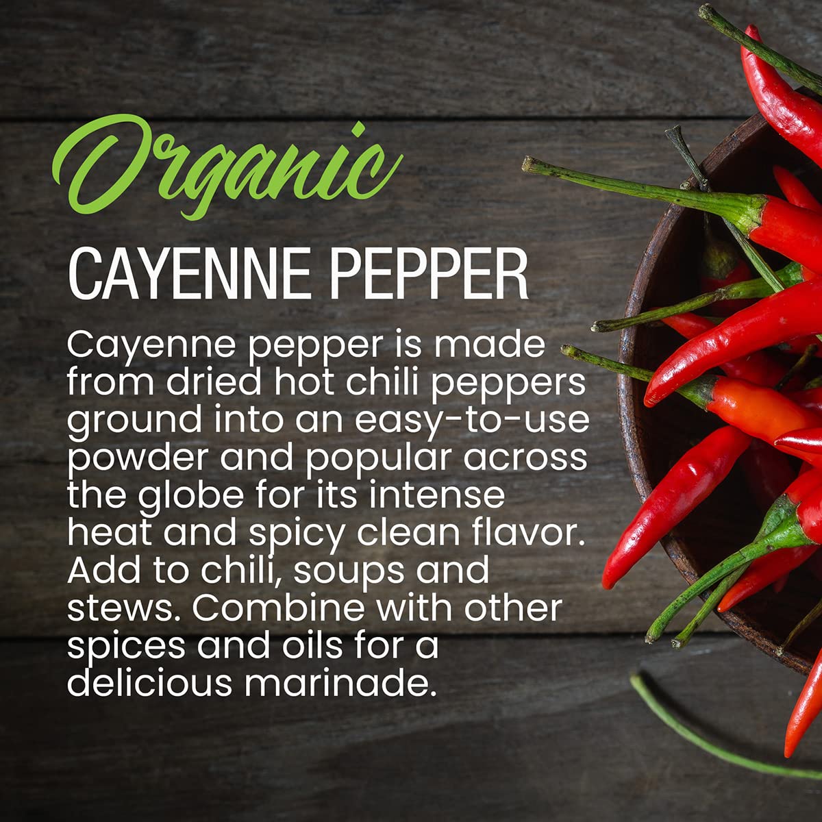 Organic Cayenne Pepper Powder for Cooking, 1.7 oz Z7080