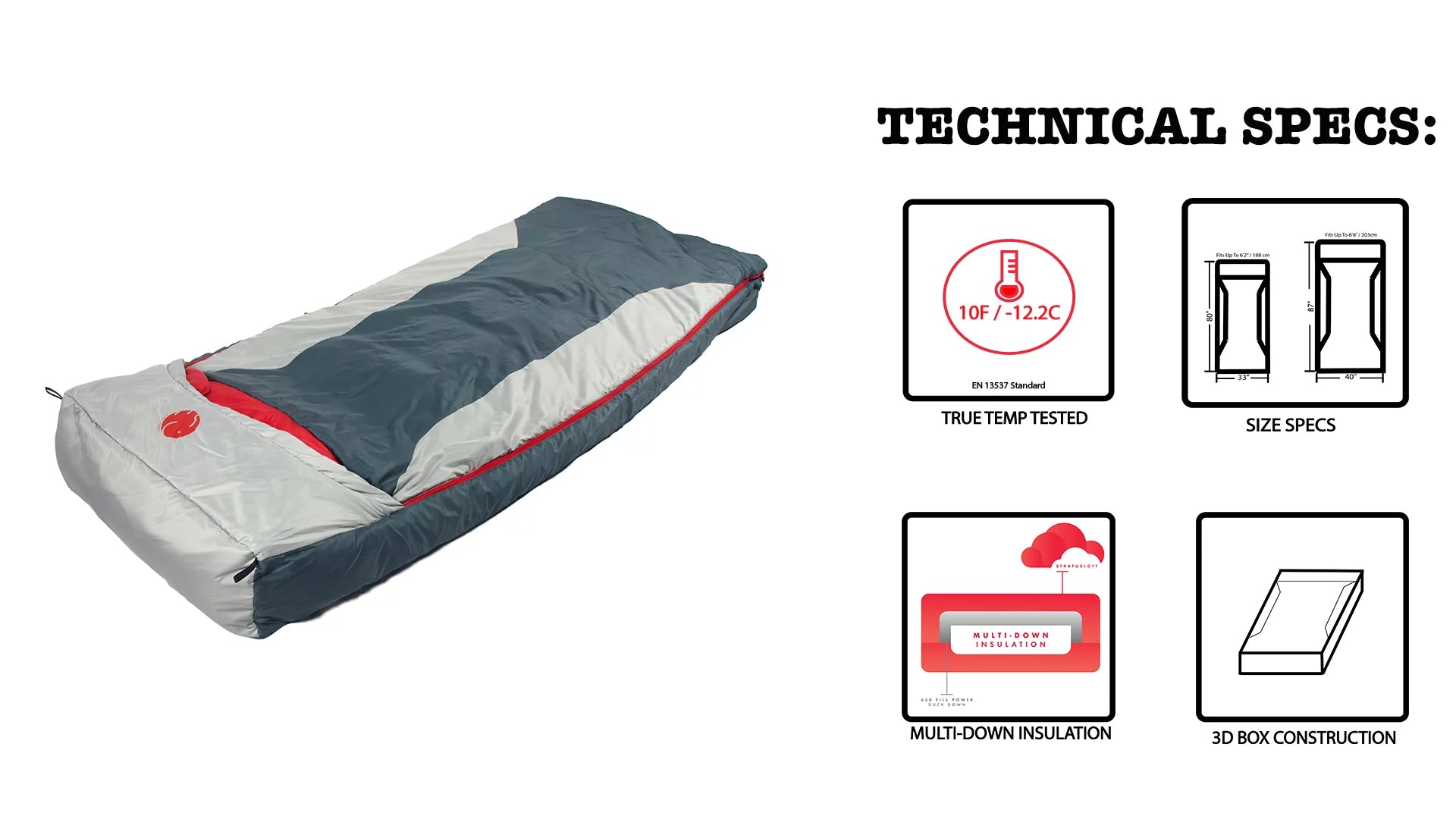 Mummy Sleeping Bag Hooded Down 3D D405387