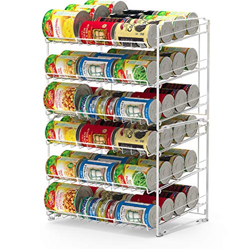 Stackable Can Rack, Silver, Adjustable Dividers, Holds 36 Cans S507495