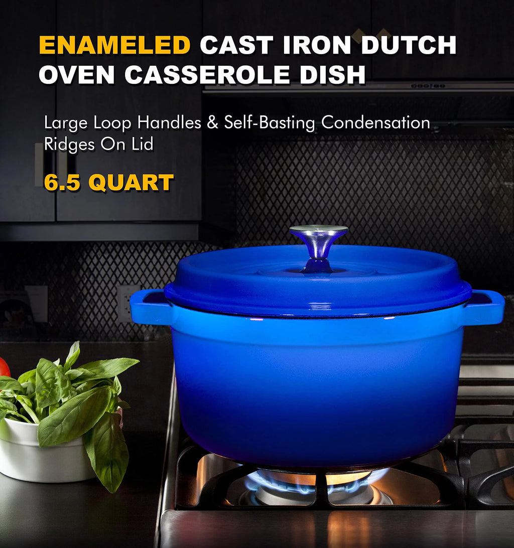 Enameled Cast Iron Dutch Oven Casserole Dish 65 Quart O2486