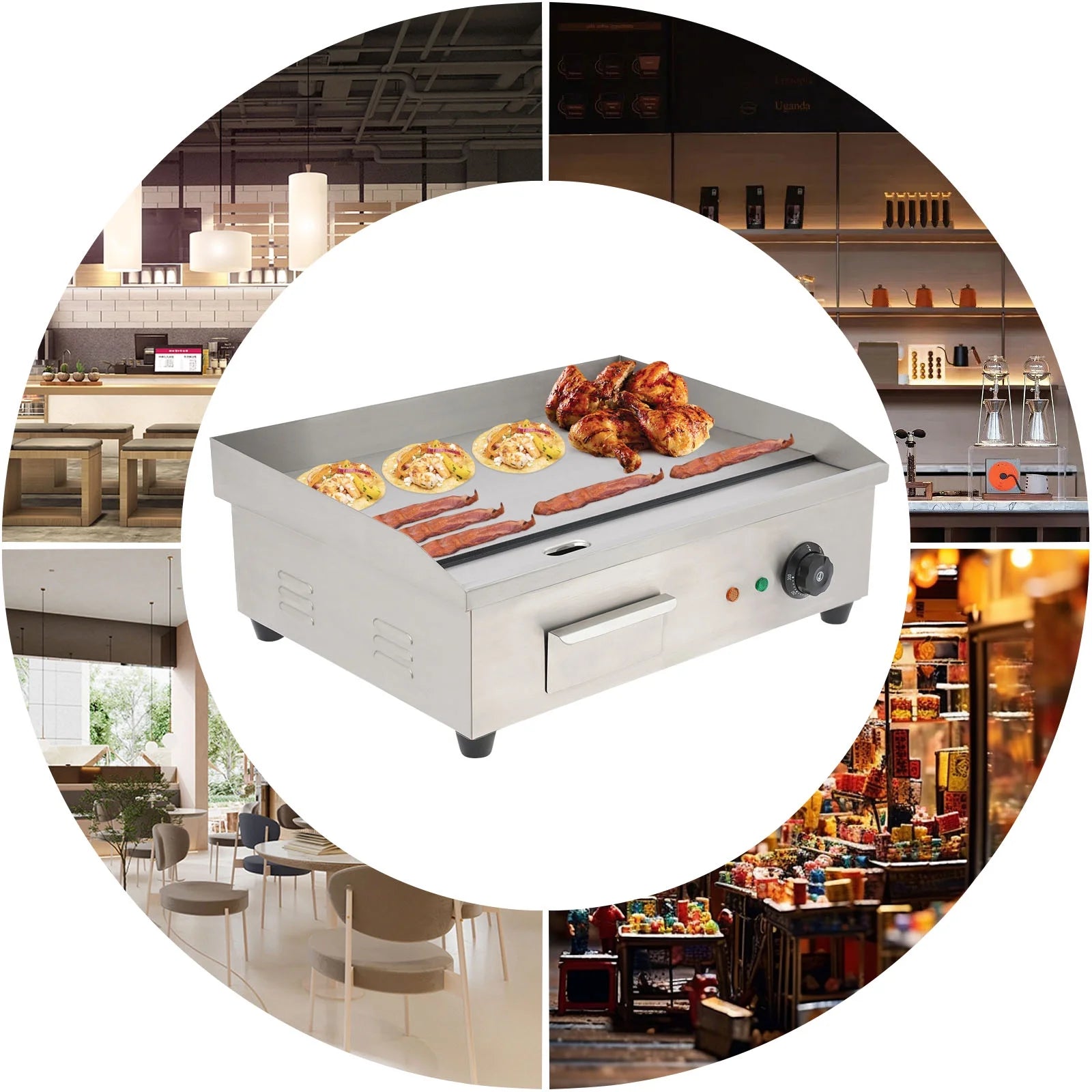 Electric Countertop Griddle Flat Top Grill 22 Inch F682