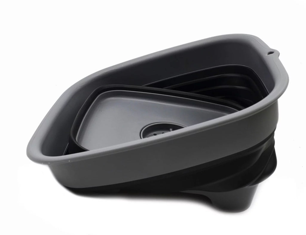 Collapsible Dishpan with Draining Plug, Foldable Washing Basin W36184