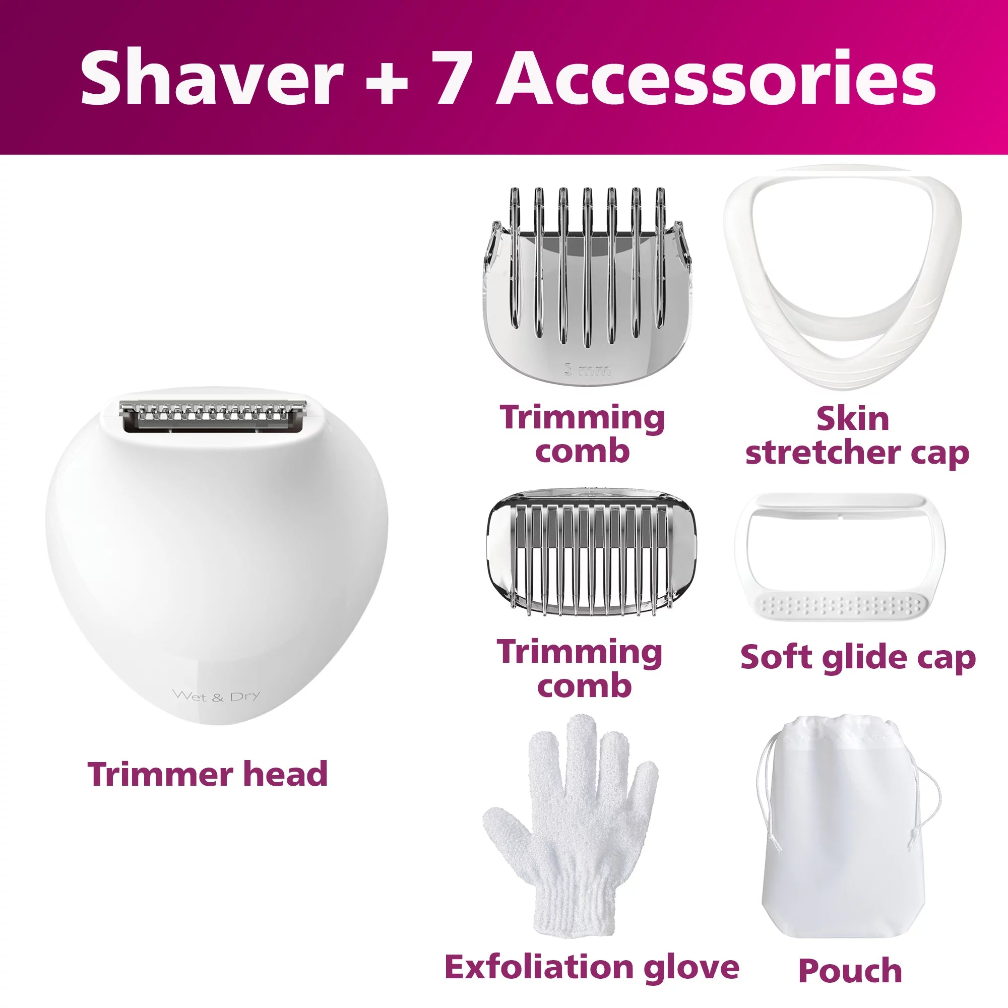 Women's Electric Shaver with 7 Accessories H3043