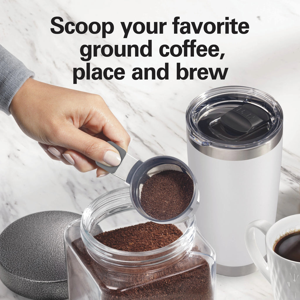 Single-Serve Coffee Maker, No Pods or Filters Needed, White Y474