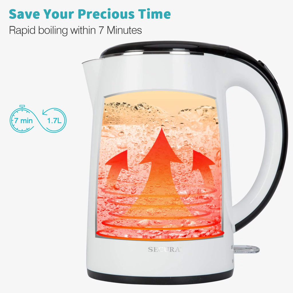 Stainless Steel Double Wall Electric Water Kettle 1.8 Quart K6393