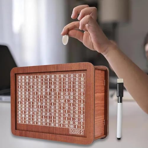 Wooden Savings Box with Coin Counter for Adults R8408
