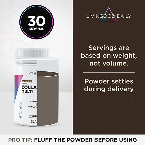 Daily Collagen Powder Vanilla - Grass-Fed Hydrolyzed Collagen Peptides for Hair, Skin & Nails - Keto & Paleo, Gluten Free F60637