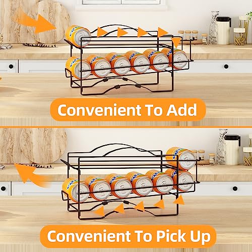 Stackable Soda Can Organizer Rack for Pantry, Refrigerator, Cabinet, 4 Pack Z22657
