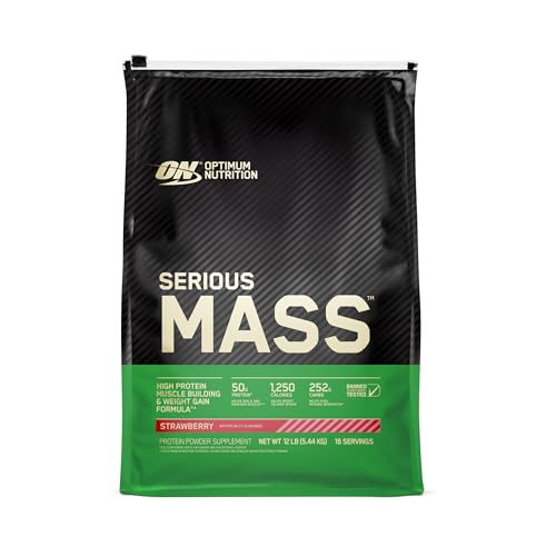 Optimum Nutrition Serious Mass, Weight Gainer Protein Powder, Mass Gainer, Vitamin C and Zinc for Immune Support, Creatine, Chocolate Peanut Butter, 6 Pound (Packaging May Vary)