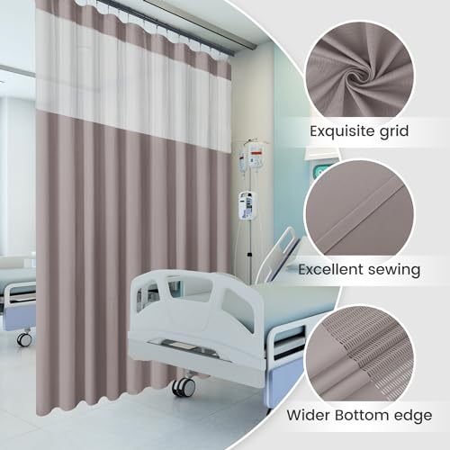 Flame Retardant Hospital Curtains Room Divider, Grommet Privacy Curtains, 1 Panel, 9x8FT, Dark Blue Y19379