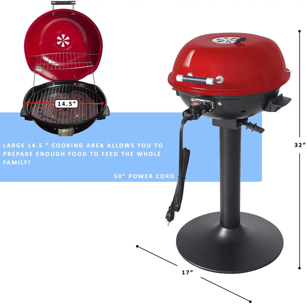 15" Electric BBQ Grill with Removable Stand F9261